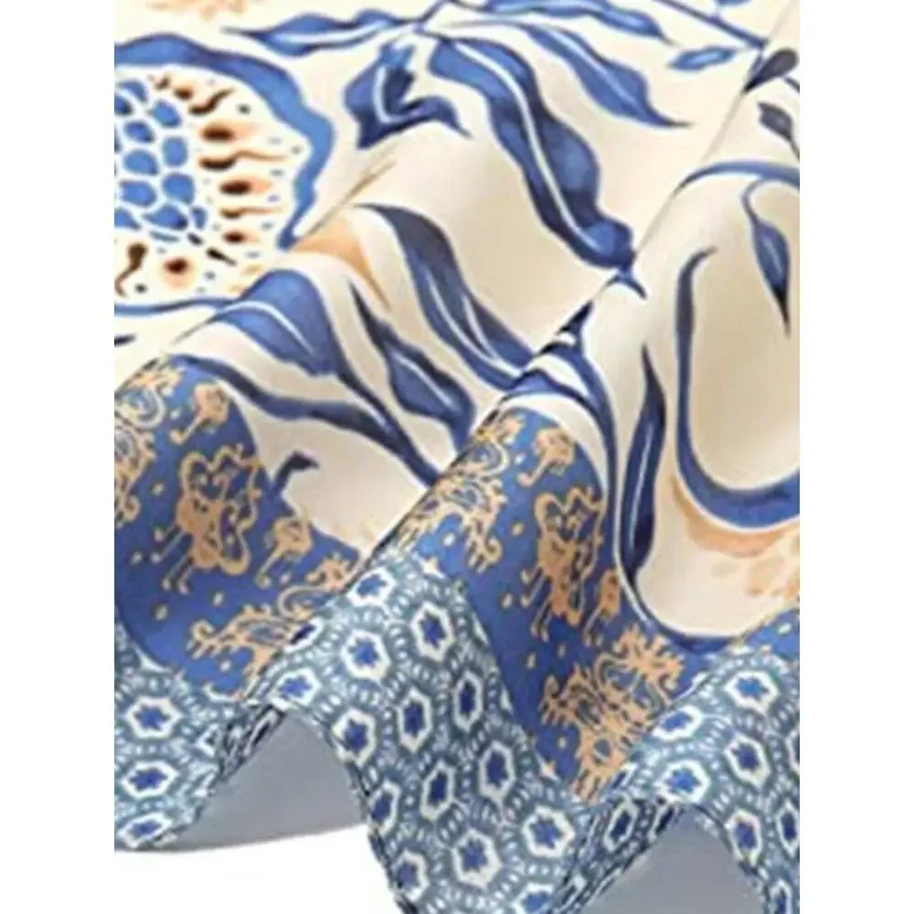 Women Light Blue Head Hair Scarf Like Satin Silk Scarf Sleeping Hair Wrapping